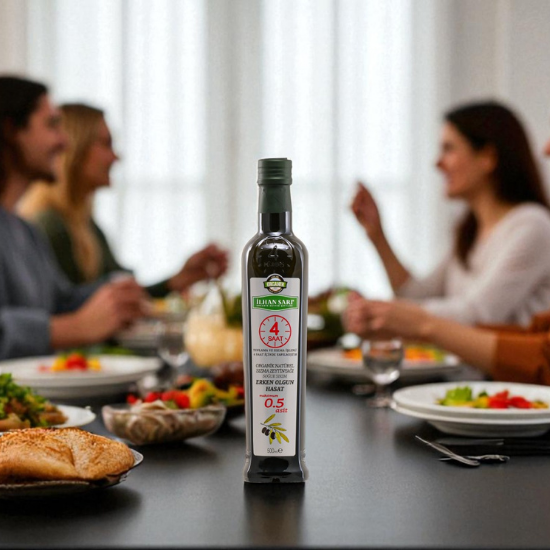 0.5 ASİT  4 Saat Organik Erken Olgun Hasat Soğuk Sıkım Natürel Sızma Zeytinyağı