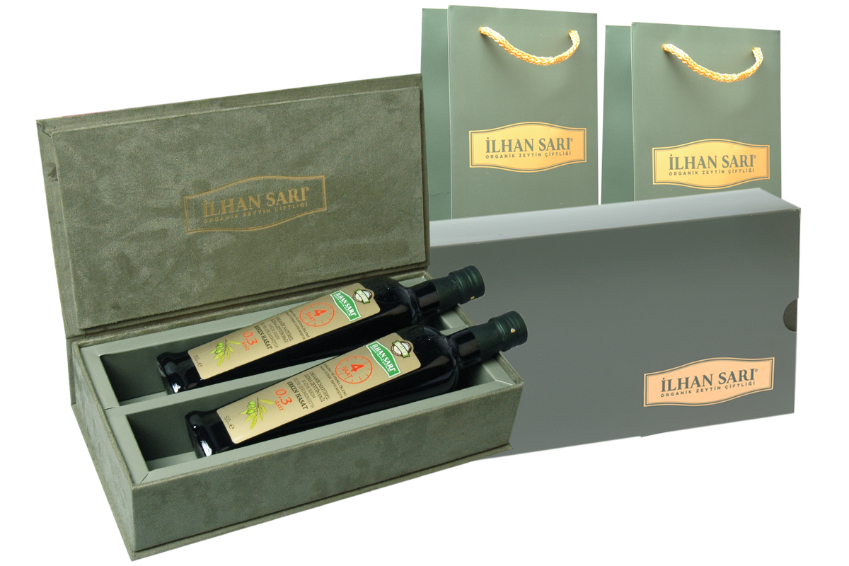 4 Saat Organik Zeytinyağı Lux Hediye Paketi 2 adet 500 ml.