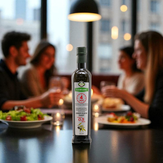 0.5 ASİT  4 Saat Organik Erken Olgun Hasat Soğuk Sıkım Natürel Sızma Zeytinyağı