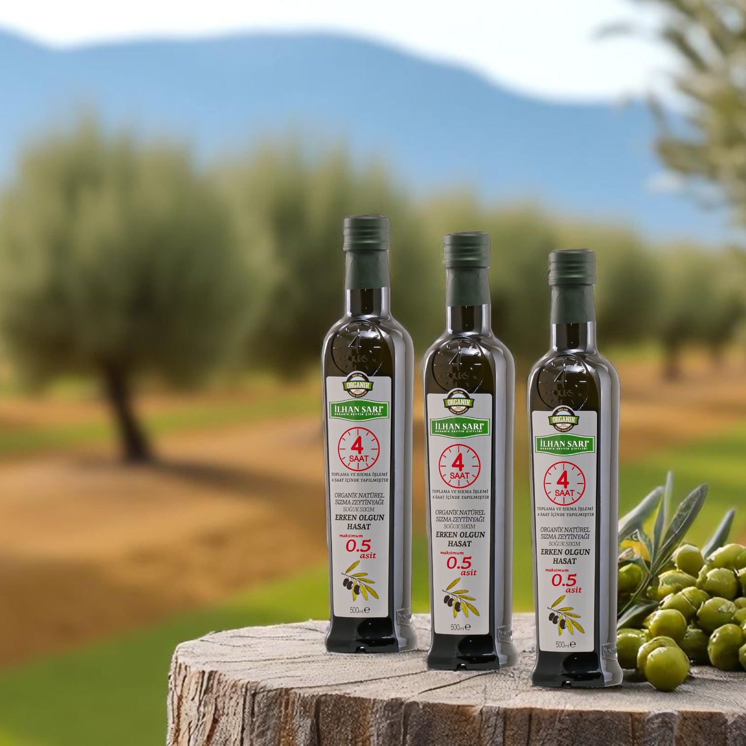 0.5 ASİT  4 Saat Organik Erken Olgun Hasat Soğuk Sıkım Natürel Sızma Zeytinyağı